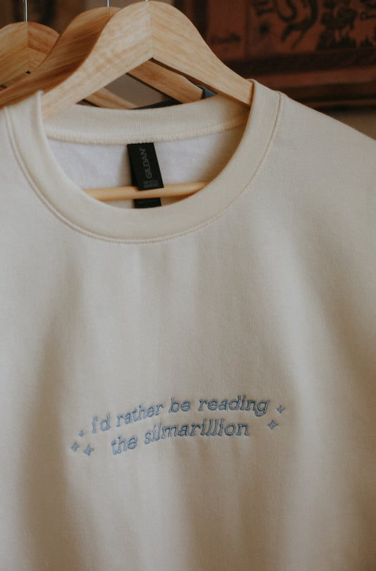 (flawed) the silmarillion embroidered sweatshirt - medium, cream