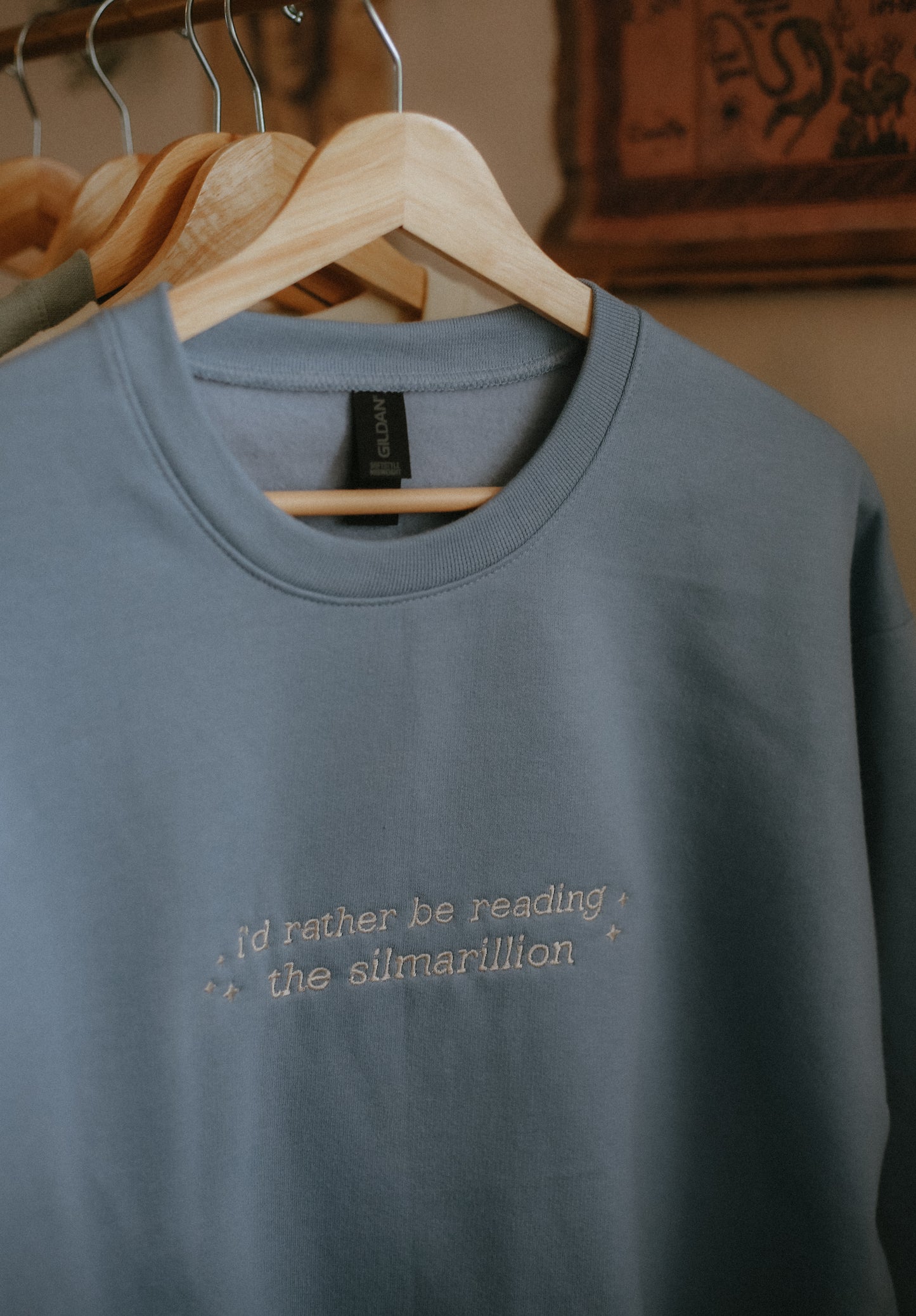 (ready to ship) the silmarillion embroidered sweatshirt - medium, blue