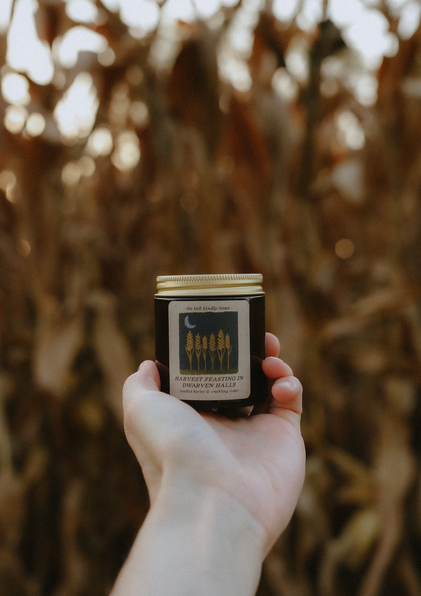 harvest feasting in dwarven halls candle