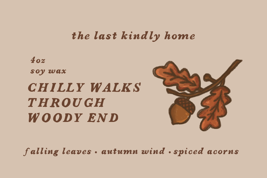 chilly walks through woody end candle (preorder)