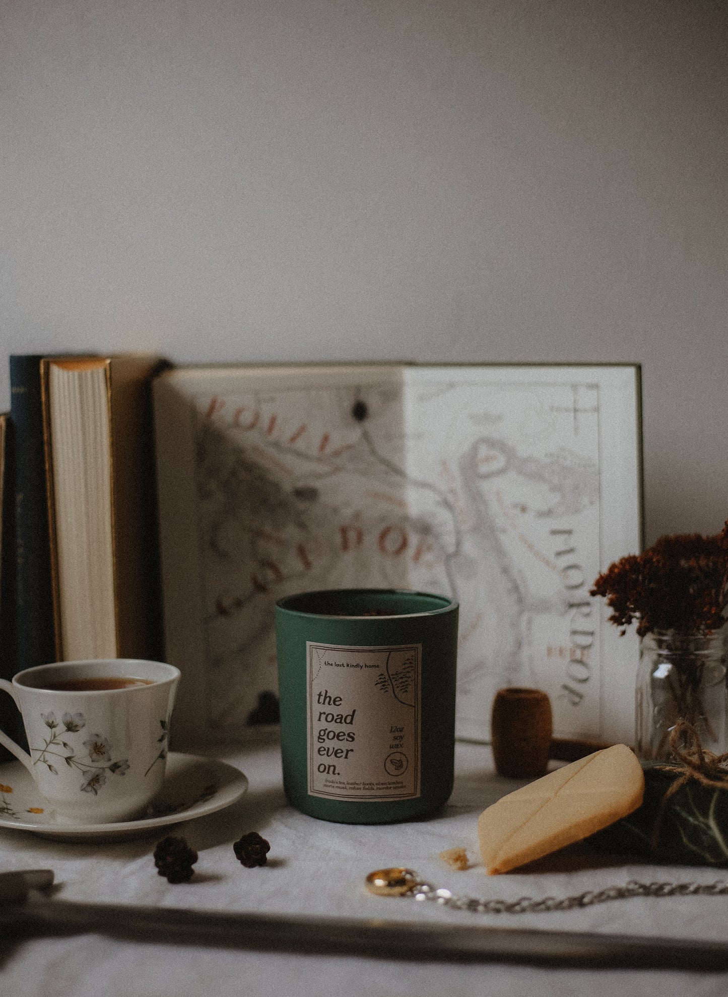 the road goes ever on candle