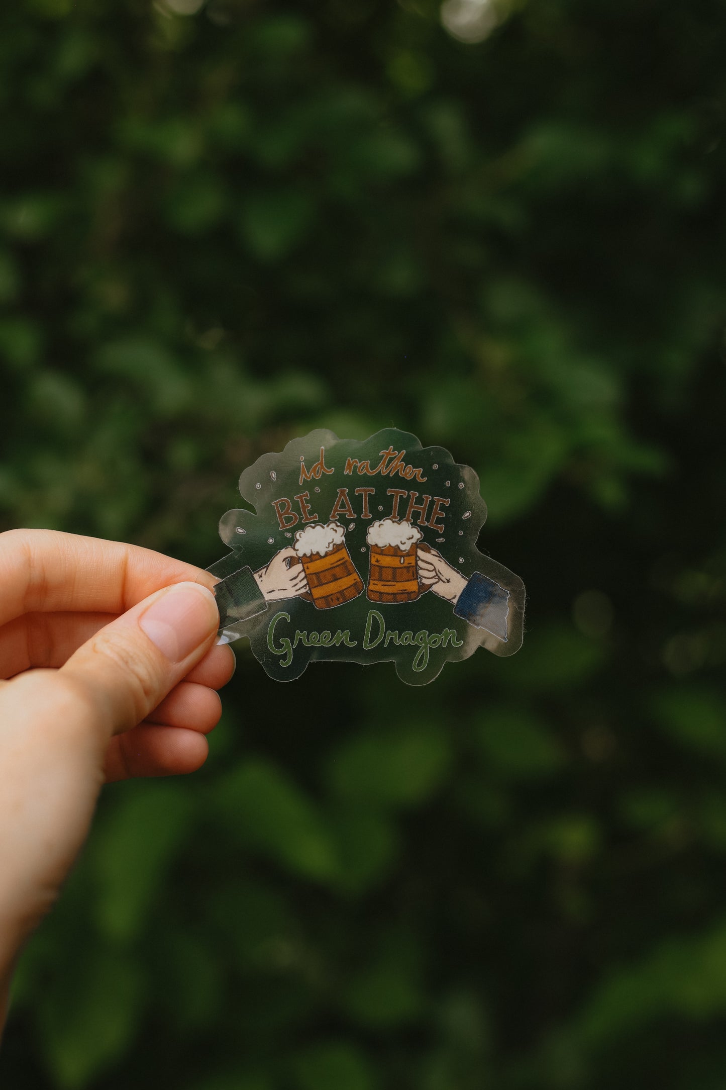 i'd rather be at the green dragon clear sticker
