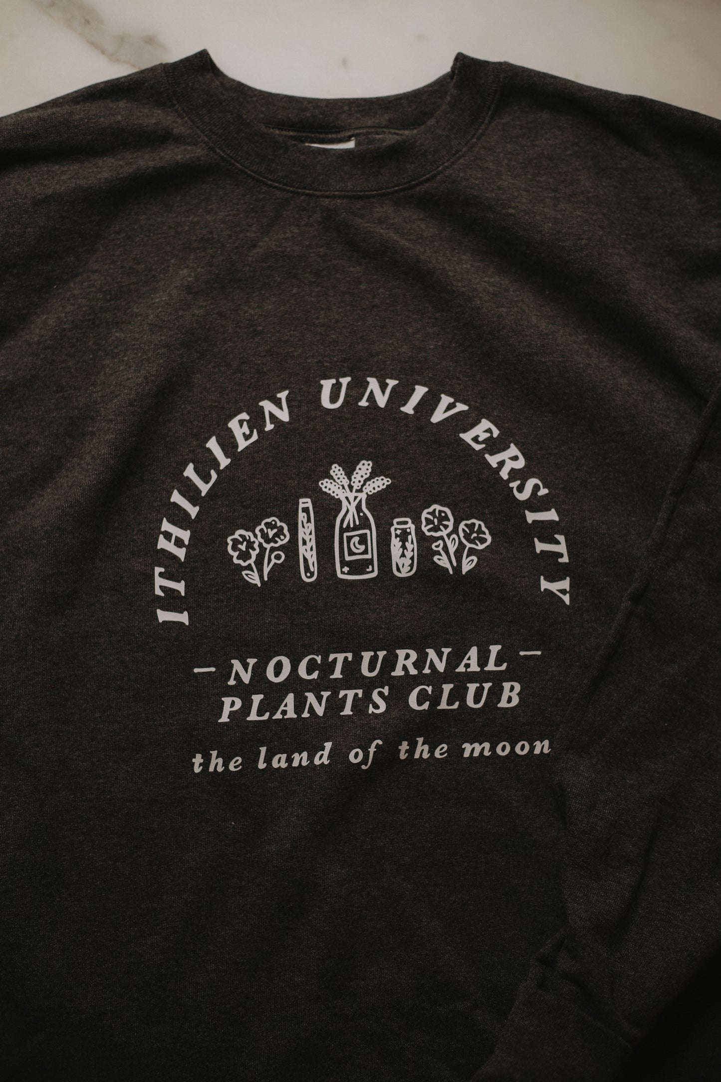 (ready to ship) ithilien university nocturnal plants club sweatshirt - medium