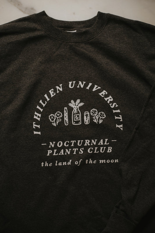 (ready to ship) ithilien university nocturnal plants club sweatshirt - medium