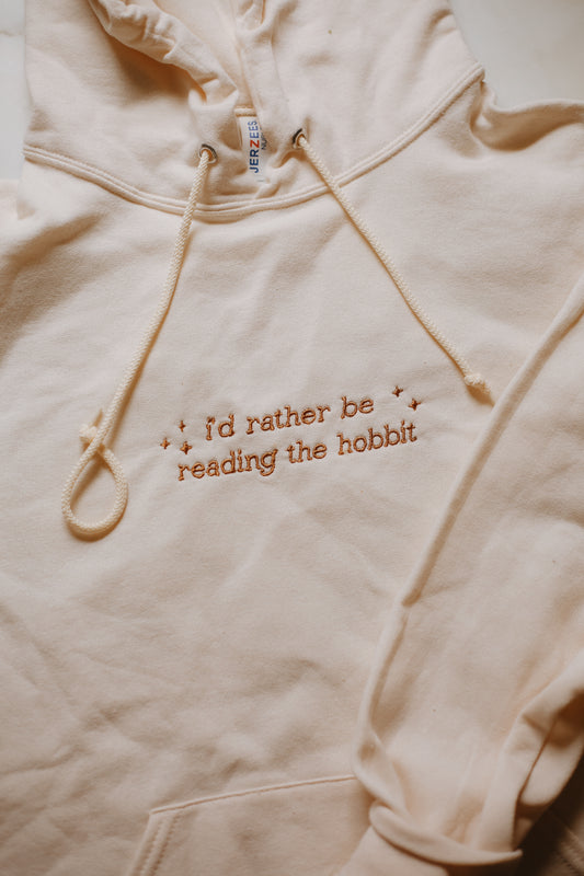 (ready to ship) the hobbit embroidered hoodie - small, cream