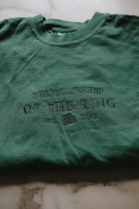 (ready to ship) fellowship of the ring embroidered t-shirt - medium