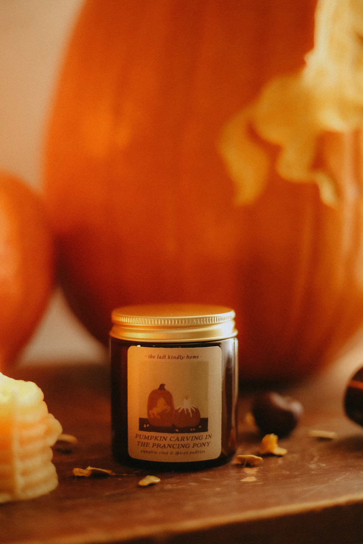 pumpkin carving in the prancing pony candle
