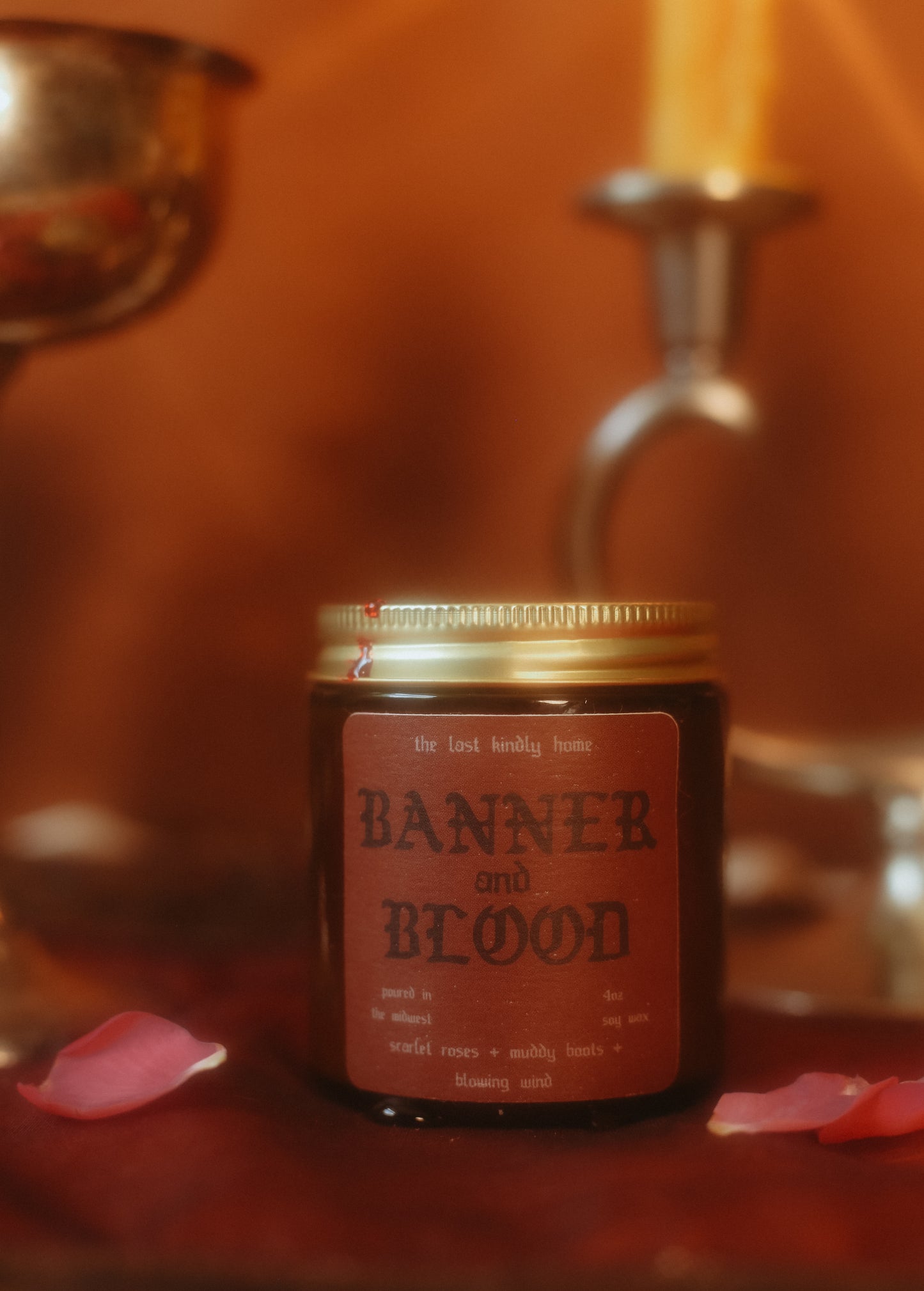 banner and blood candle
