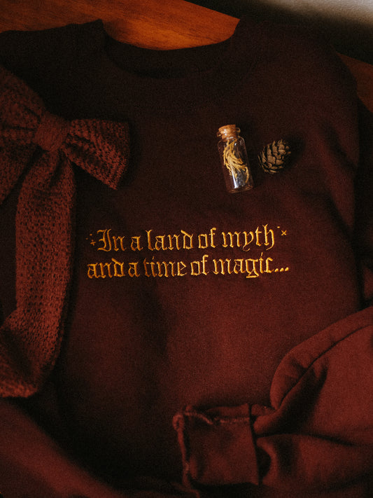 (flawed) in a land of myth embroidered sweatshirt - extra large