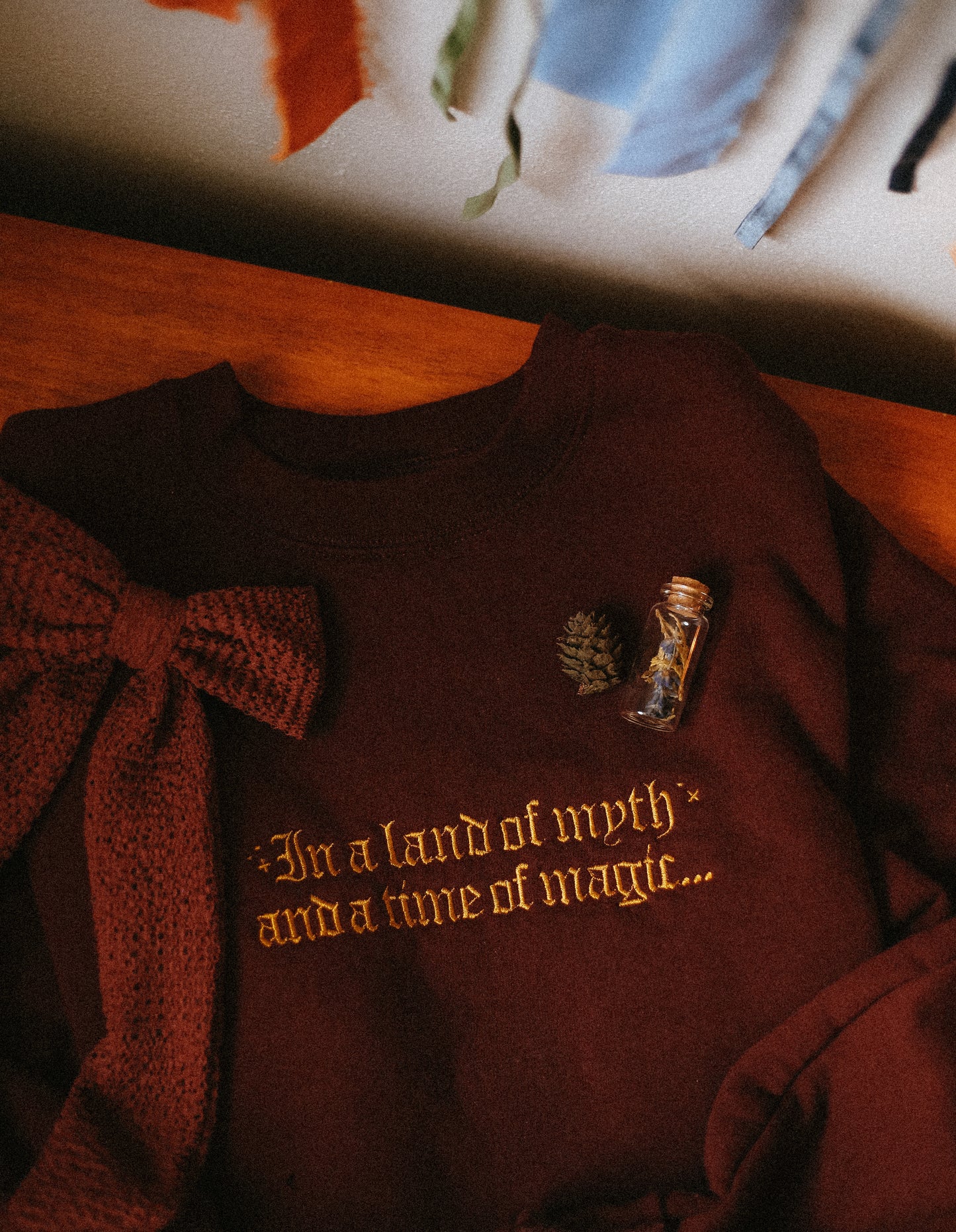 (pre-order) in a land of myth embroidered sweatshirt