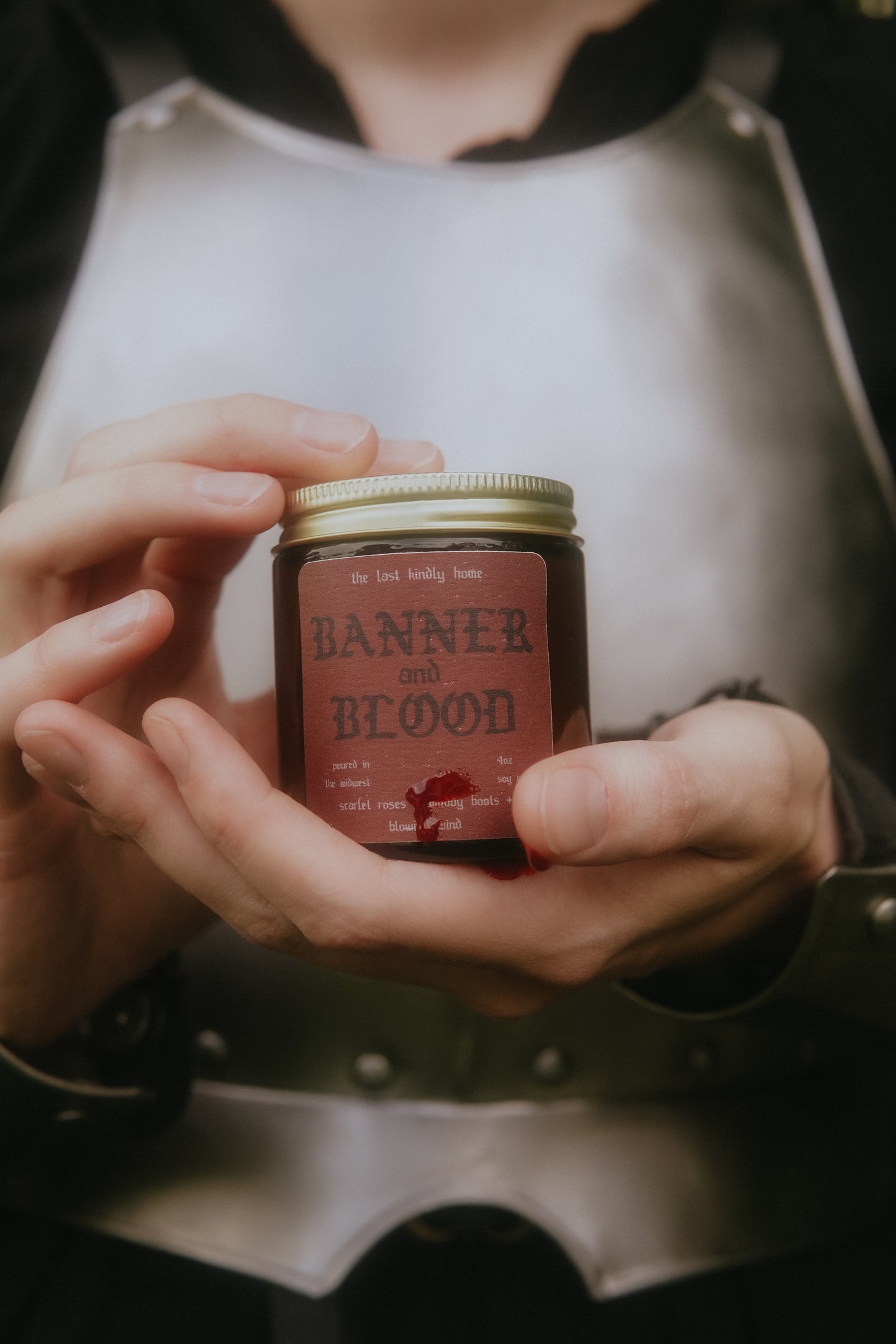 banner and blood candle