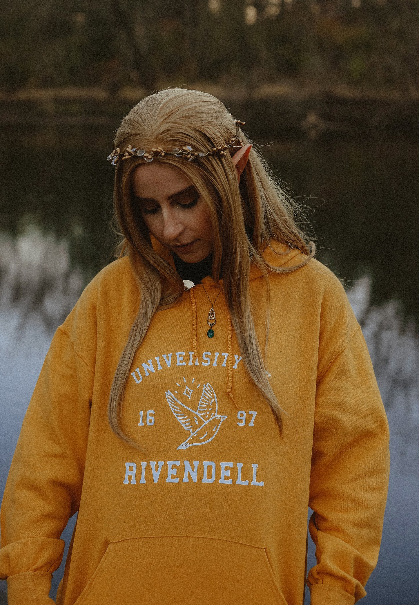 (PRE-ORDER) university of rivendell mascot hoodie in gold
